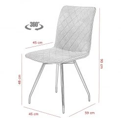 Red Living Chaise Jogeva - Gris - Lot de 2 -Meubles de salle à manger Soldes Magasin 1000263415 210430 11450100061 SKETCH DETAILS P000000001000263415 sketch