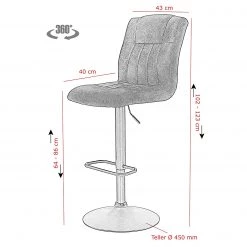 Red Living Tabourets de bar Viimsi (lot de 2) - Gris -Meubles de salle à manger Soldes Magasin 1000263416 210430 11451900068 SKETCH DETAILS P000000001000263416 sketch