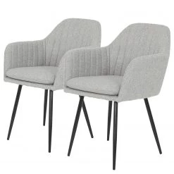 Red Living Chaises à accoudoirs Turtola (lot de 2) - Gris clair