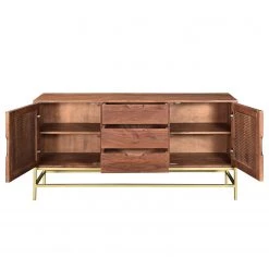 Jack & Alice Buffet Puyo - Acacia massif / Métal - Acacia / Doré -Meubles de salle à manger Soldes Magasin 1000264972 220118 13141200053 DETAILS P000000001000264972