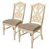 Ridgevalley Chaises Nouro (lot de 2) - Tissu / Peuplier massif - Beige chiné / Blanc crème