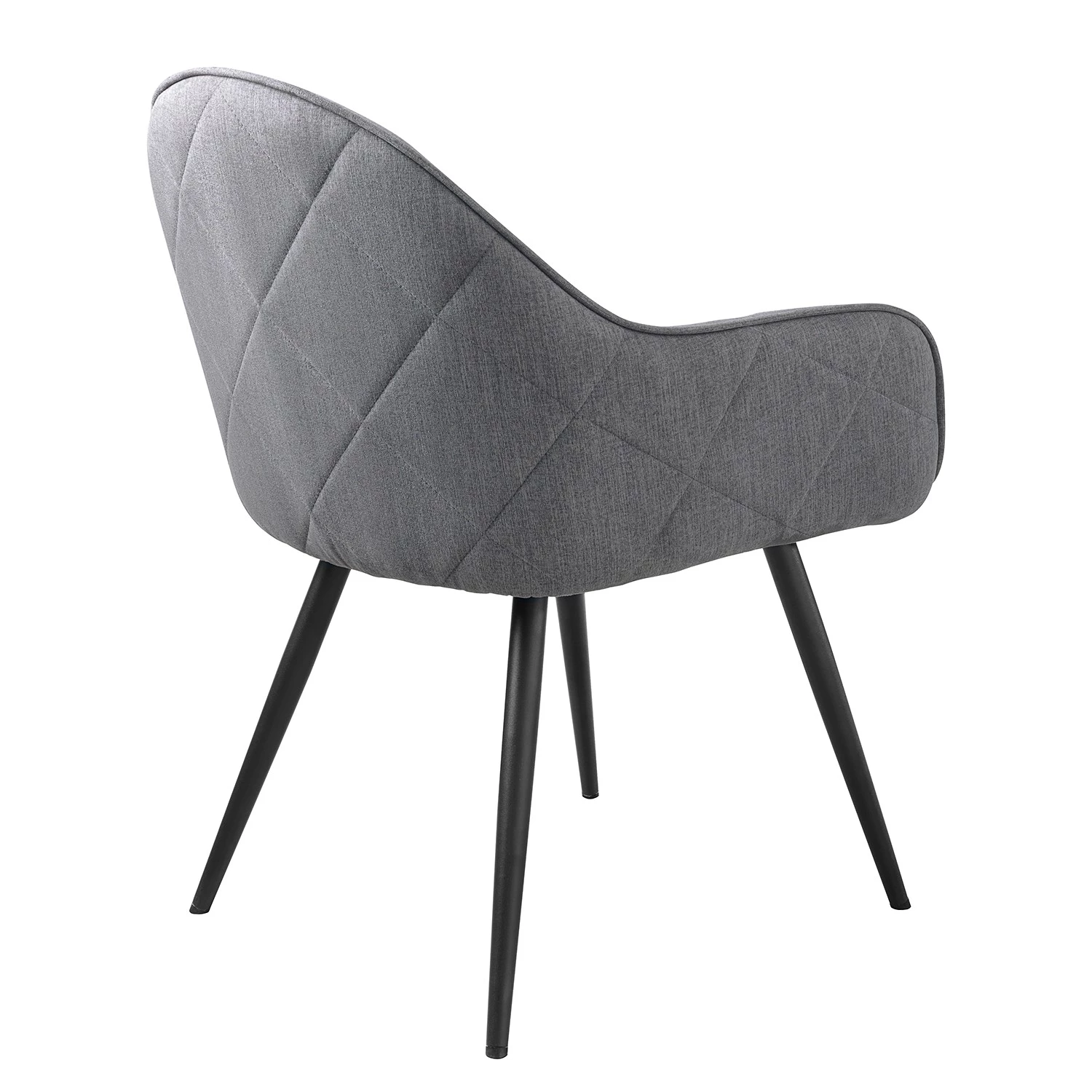 Red Living Chaises à accoudoirs Delvin (lot de 2) - Tissu / Métal - Gris / Noir 5 Red Living Chaises à accoudoirs Delvin (lot de 2) - Tissu / Métal - Gris / Noir – Image 5