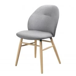 Norrwood Chaise Epalia - Tissu / Chêne massif - Gris clair / Chêne