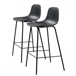 Red Living Chaises de bar Felin (lot de 2) - Noir