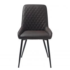 Red Living Chaises Dela II (lot de 2) - Imitation cuir / Métal - Marron foncé / Noir -Meubles de salle à manger Soldes Magasin 1000266985 210525 14343600314 DETAILS P000000001000266985