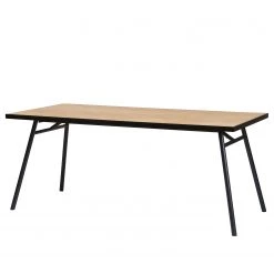 Red Living Table Charlo - Placage chêne/ Métal - Chêne noir / Noir