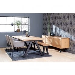 Red Living Table Doma - Partiellement en chêne massif - Chêne / Noir -Meubles de salle à manger Soldes Magasin 1000267007 210525 14344300442 MOOD DETAILS P000000001000267007 mood