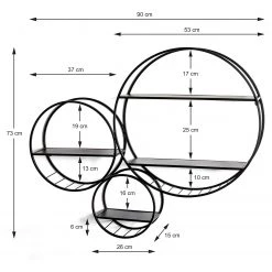 Loftscape Étagère murale Keane - Métal - Noir -Meubles de salle à manger Soldes Magasin 1000267359 210518 16033100002 SKETCH DETAILS P000000001000267359 sketch