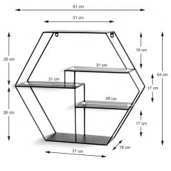 Loftscape Étagère murale Keila - Métal - Noir -Meubles de salle à manger Soldes Magasin 1000267361 210518 16033100008 SKETCH DETAILS P000000001000267361 sketch