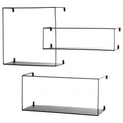 Loftscape Étagères murales Kekova (3 éléments) - Métal - Noir