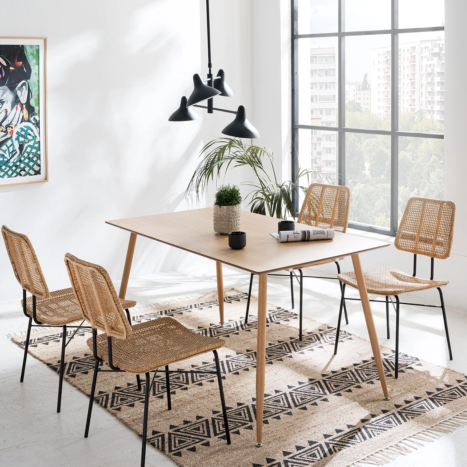 Mørteens Table Tracy - Imitation chêne 2 Mørteens Table Tracy - Imitation chêne – Image 2