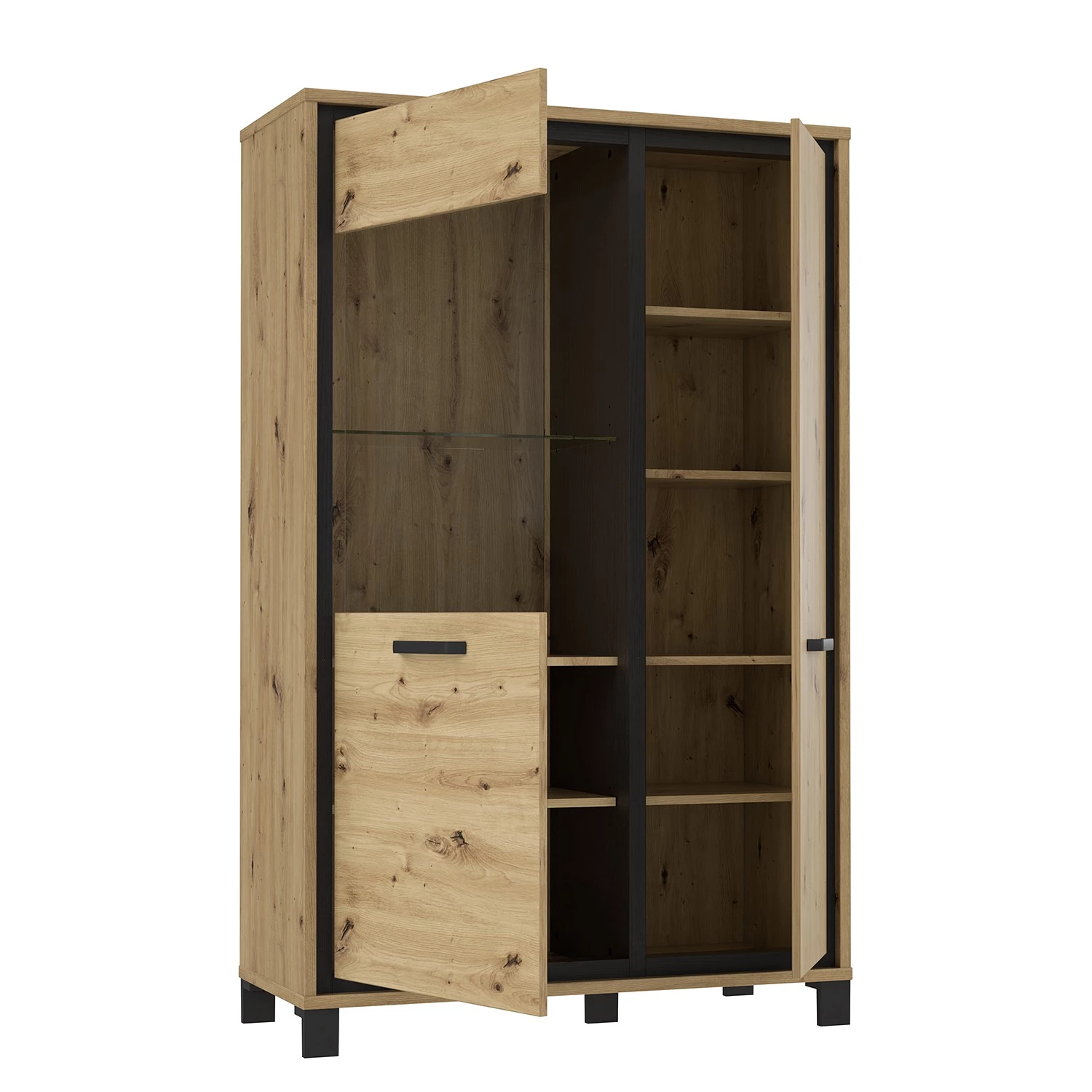 Red Living Vitrine Egan III - Imitation chêne artisan / Imitation chêne noir 2 Red Living Vitrine Egan III - Imitation chêne artisan / Imitation chêne noir – Image 2