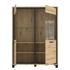 Red Living Vitrine Egan I - Imitation chêne artisan / Imitation chêne noir -Meubles de salle à manger Soldes Magasin 1000270227 210609 06155300108 DETAILS P000000001000270227