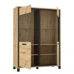 Red Living Vitrine Egan I - Imitation chêne artisan / Imitation chêne noir -Meubles de salle à manger Soldes Magasin 1000270227 210609 06155300109 DETAILS P000000001000270227