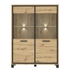 Red Living Vitrine Egan I - Imitation chêne artisan / Imitation chêne noir -Meubles de salle à manger Soldes Magasin 1000270227 210609 06155300110 DETAILS P000000001000270227