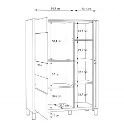 Norrwood Buffet haut Boyd III - Blanc / Imitation chêne 20 Norrwood Buffet haut Boyd III - Blanc / Imitation chêne -Meubles de salle à manger Soldes Magasin 1000270229 210609 06155500132 SKETCH DETAILS P000000001000270229 sketch