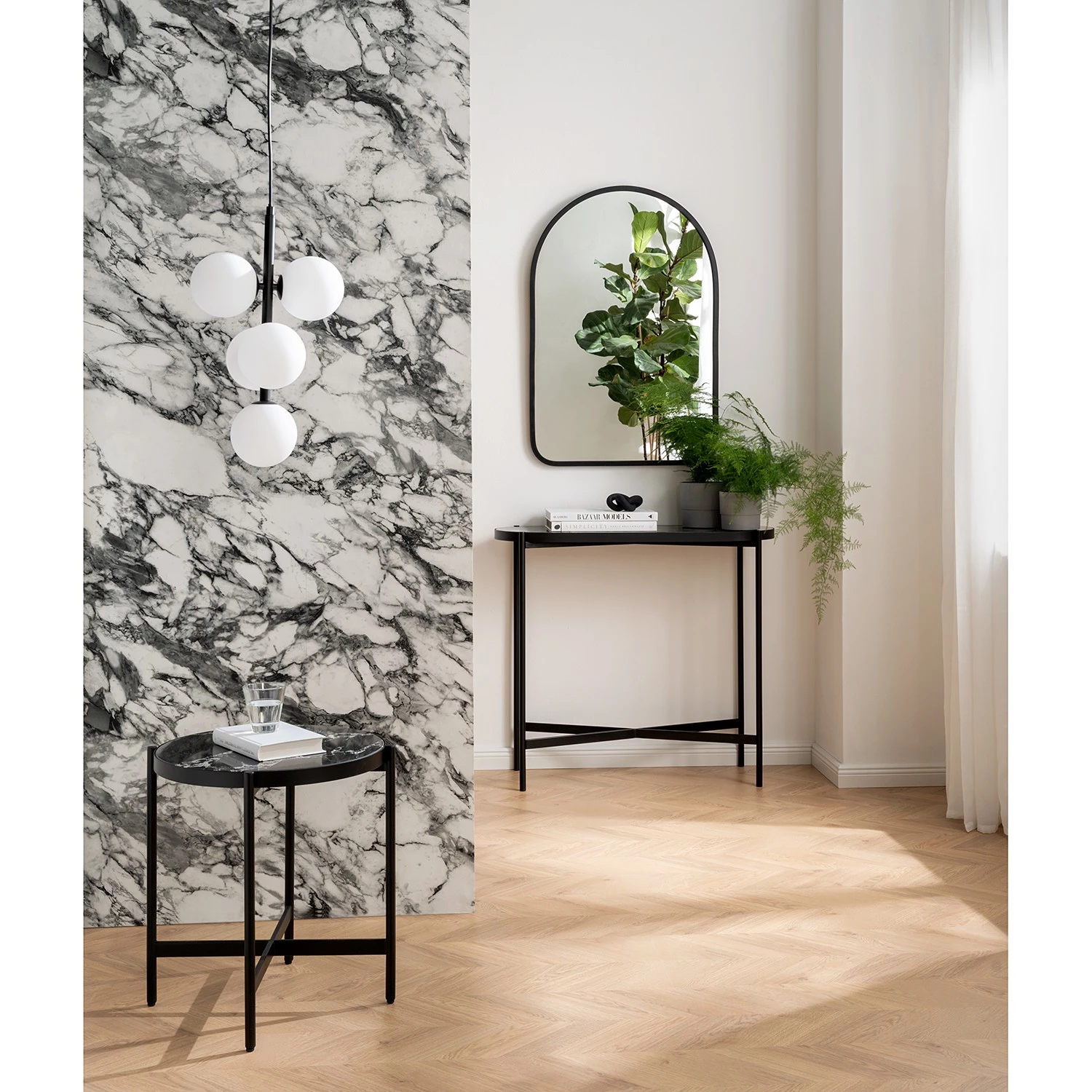 Studio Copenhagen Console Abee - Imitation marbre noir / Noir 2 Studio Copenhagen Console Abee - Imitation marbre noir / Noir – Image 2