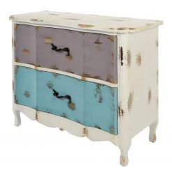 Ridgevalley Commode Rusper - Sapin massif - Blanc / Bleu / Violet