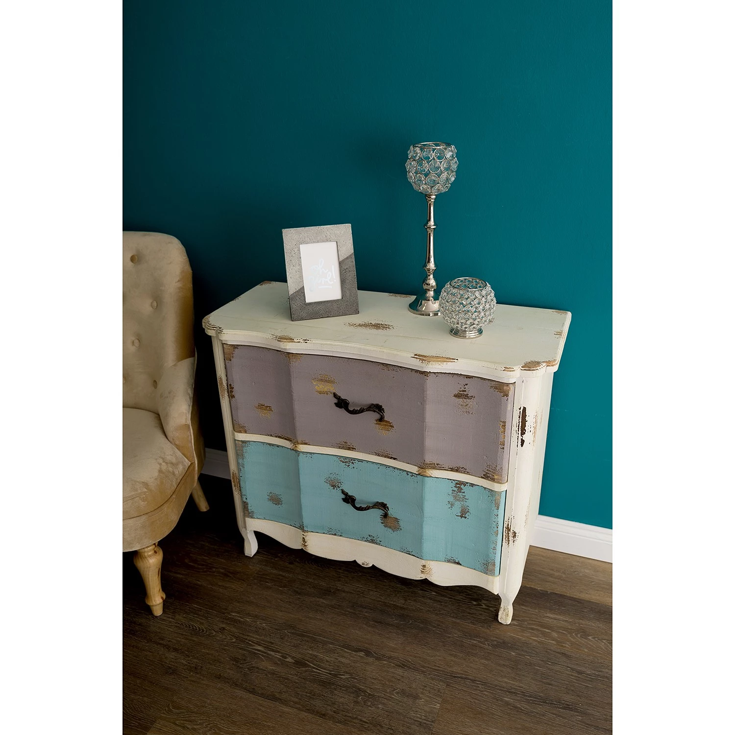 Ridgevalley Commode Rusper - Sapin massif - Blanc / Bleu / Violet 3 Ridgevalley Commode Rusper - Sapin massif - Blanc / Bleu / Violet – Image 3