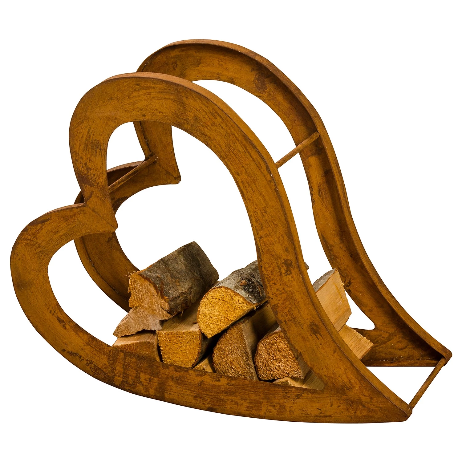 Boltze Range bûches Heart - Métal - Marron 2 Boltze Range bûches Heart - Métal - Marron – Image 2