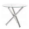 Red Living Table Bora - Verre satiné / Acier - Verre transparent / Chrome