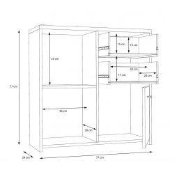 Loftscape Buffet Rison III - Imitation chêne Artisan / Blanc -Meubles de salle à manger Soldes Magasin 1000272367 210819 07024400066 SKETCH DETAILS P000000001000272367 sketch