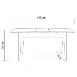 Loftscape Table Balu - Extensible - Imitation épicéa 11 Loftscape Table Balu - Extensible - Imitation épicéa -Meubles de salle à manger Soldes Magasin 1000273397 210615 12562700036 SKETCH DETAILS P000000001000273397 sketch