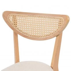 Studio Copenhagen Chaises Danny (lot de 2) - Rotin et tissu / Hêtre massif - Rotin et crème / Hêtre -Meubles de salle à manger Soldes Magasin 1000273461 220420 045 DETAILS P000000001000273461