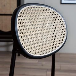 Studio Copenhagen Chaises Davie (lot de 2) - Rotin et tissu / Métal - Bleu -Meubles de salle à manger Soldes Magasin 1000273462 220819 030 DETAILS P000000001000273462