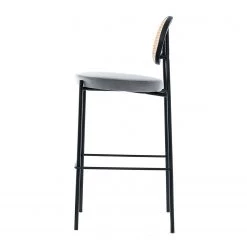 Studio Copenhagen Chaises de bar Davie (lot de 2) - Rotin et tissu / Métal - Gris clair 7 Studio Copenhagen Chaises de bar Davie (lot de 2) - Rotin et tissu / Métal - Gris clair -Meubles de salle à manger Soldes Magasin 1000273469 220517 035 DETAILS P000000001000273469