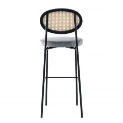 Studio Copenhagen Chaises de bar Davie (lot de 2) - Rotin et tissu / Métal - Gris clair 9 Studio Copenhagen Chaises de bar Davie (lot de 2) - Rotin et tissu / Métal - Gris clair -Meubles de salle à manger Soldes Magasin 1000273469 220517 050 DETAILS P000000001000273469