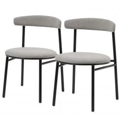 Studio Copenhagen Chaises Embi (lot de 2) - Tissu / Métal - Gris / Noir