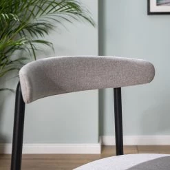 Studio Copenhagen Chaises Embi (lot de 2) - Tissu / Métal - Gris / Noir -Meubles de salle à manger Soldes Magasin 1000273482 220728 022 MOOD DETAILS P000000001000273482 mood