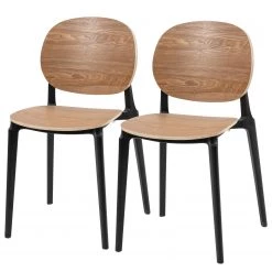 Studio Copenhagen Chaises Day (lot de 2) - Contreplaqué / Matière plastique - Imitation chêne / Noir