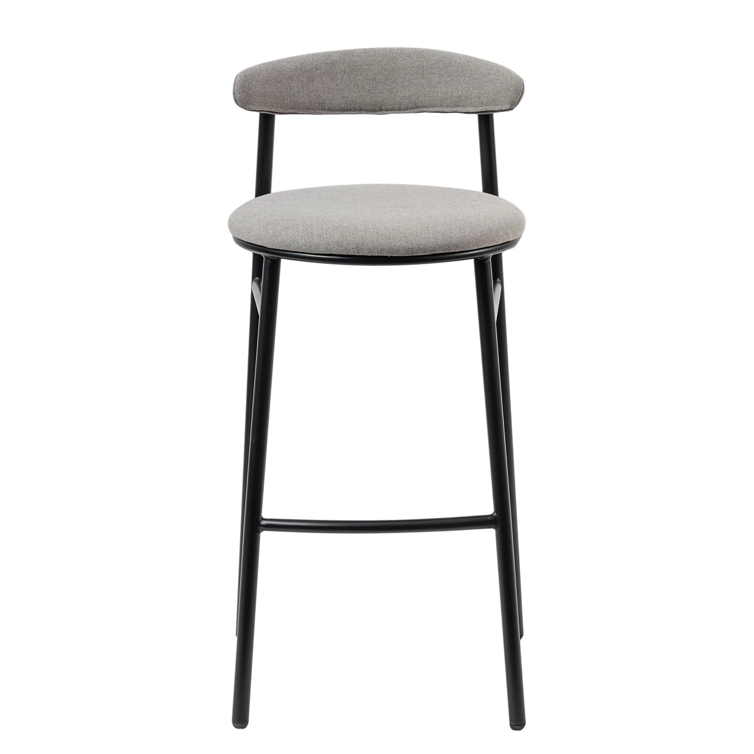 Studio Copenhagen Chaises de bar Embi (lot de 2) - Tissu / Métal - Gris / Noir 2 Studio Copenhagen Chaises de bar Embi (lot de 2) - Tissu / Métal - Gris / Noir – Image 2