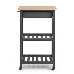 Zeller Desserte Addison - Bambou / MDF - Gris - 58 x 40 x 93 cm -Meubles de salle à manger Soldes Magasin 1000273690 210615 06563700006 DETAILS P000000001000273690