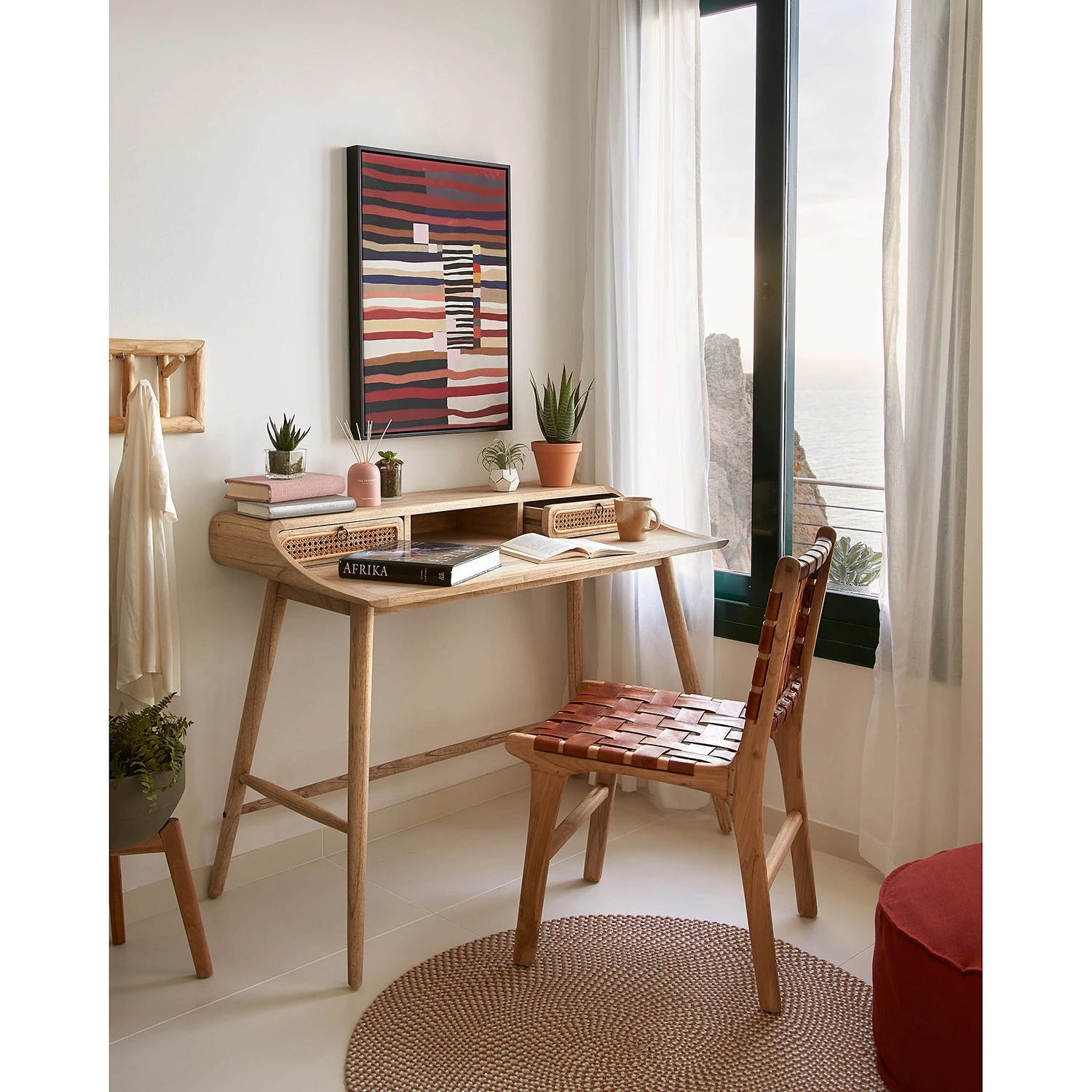 Maison Belfort Chaises Charles (lot de 2) - Cuir / Teck massif - Cognac / Teck 2 Maison Belfort Chaises Charles (lot de 2) - Cuir / Teck massif - Cognac / Teck – Image 2