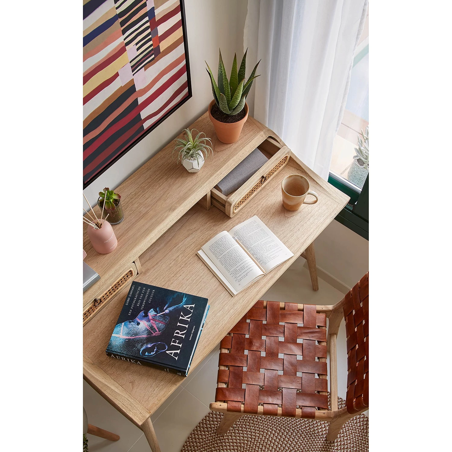 Maison Belfort Chaises Charles (lot de 2) - Cuir / Teck massif - Cognac / Teck 4 Maison Belfort Chaises Charles (lot de 2) - Cuir / Teck massif - Cognac / Teck – Image 4