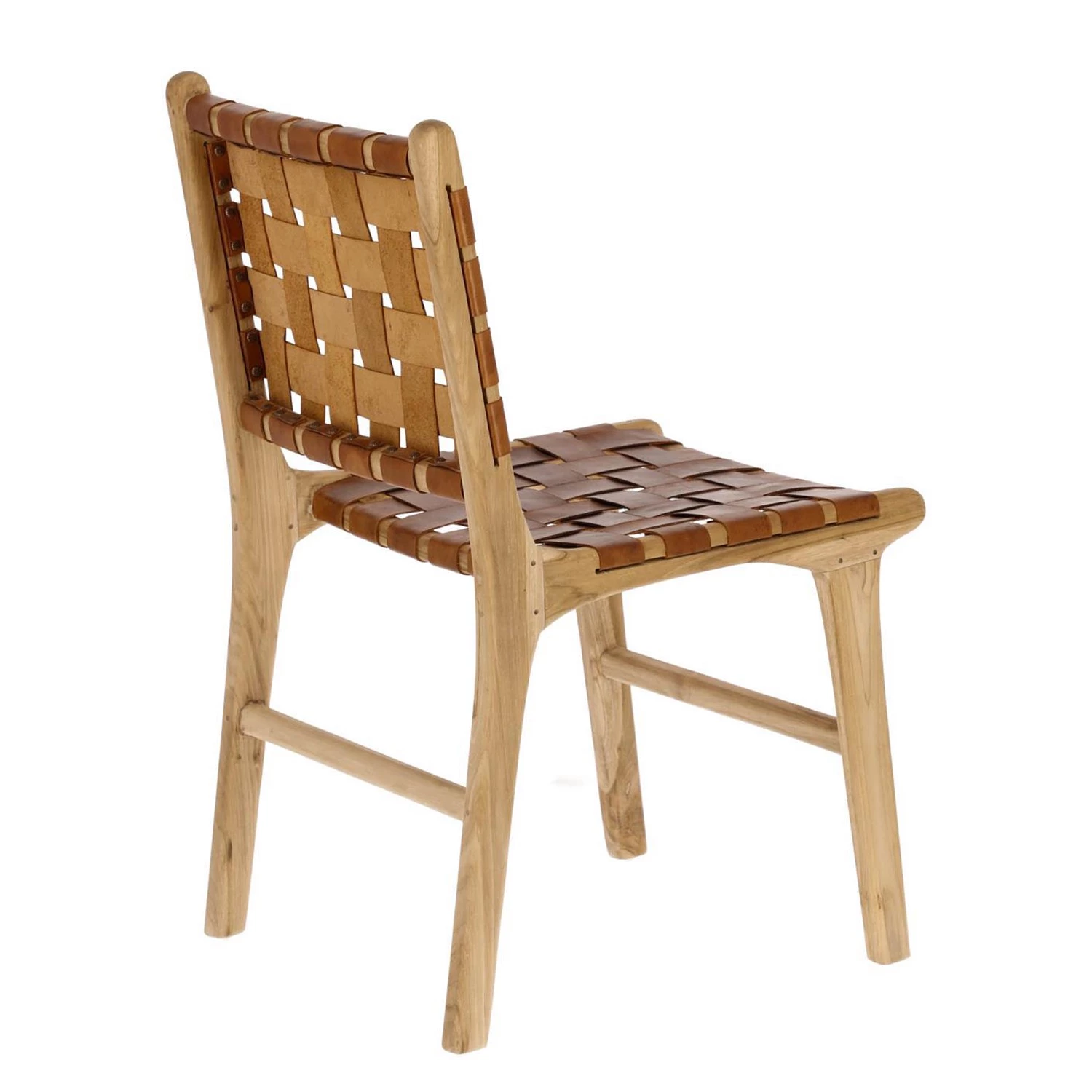Maison Belfort Chaises Charles (lot de 2) - Cuir / Teck massif - Cognac / Teck 6 Maison Belfort Chaises Charles (lot de 2) - Cuir / Teck massif - Cognac / Teck – Image 6