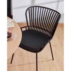 Mørteens Chaises Sakira (lot de 4) - Imitation cuir / Acier - Noir -Meubles de salle à manger Soldes Magasin 1000274225 210618 10464300172 MOOD DETAILS P000000001000274225 mood