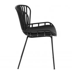 Mørteens Chaises Sakira (lot de 4) - Imitation cuir / Acier - Noir -Meubles de salle à manger Soldes Magasin 1000274225 210618 10464300174 DETAILS P000000001000274225
