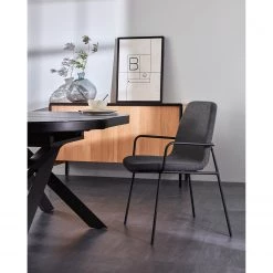 Fredriks Chaises à accoudoirs Gina (lot de 2) - Gris foncé -Meubles de salle à manger Soldes Magasin 1000274231 210618 10464400227 MOOD DETAILS P000000001000274231 mood