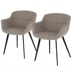 Jack & Alice Chaises à accoudoirs Nala (lot de 2) - Gris