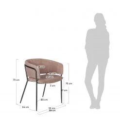 Jack & Alice Chaises accoudoirs Vilhena IV (lot de 2) - Velours côtelé - Rose vieilli 17 Jack & Alice Chaises accoudoirs Vilhena IV (lot de 2) - Velours côtelé - Rose vieilli -Meubles de salle à manger Soldes Magasin 1000274237 210618 10464500293 SKETCH DETAILS P000000001000274237 sketch