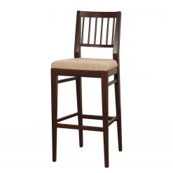 Velvet Studio Chaise de bar Nieva - Tissu / Hêtre massif - Camel / Noyer