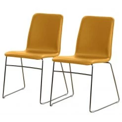 Red Living Chaises capitonnées Myko (lot de 2) - Jaune curry