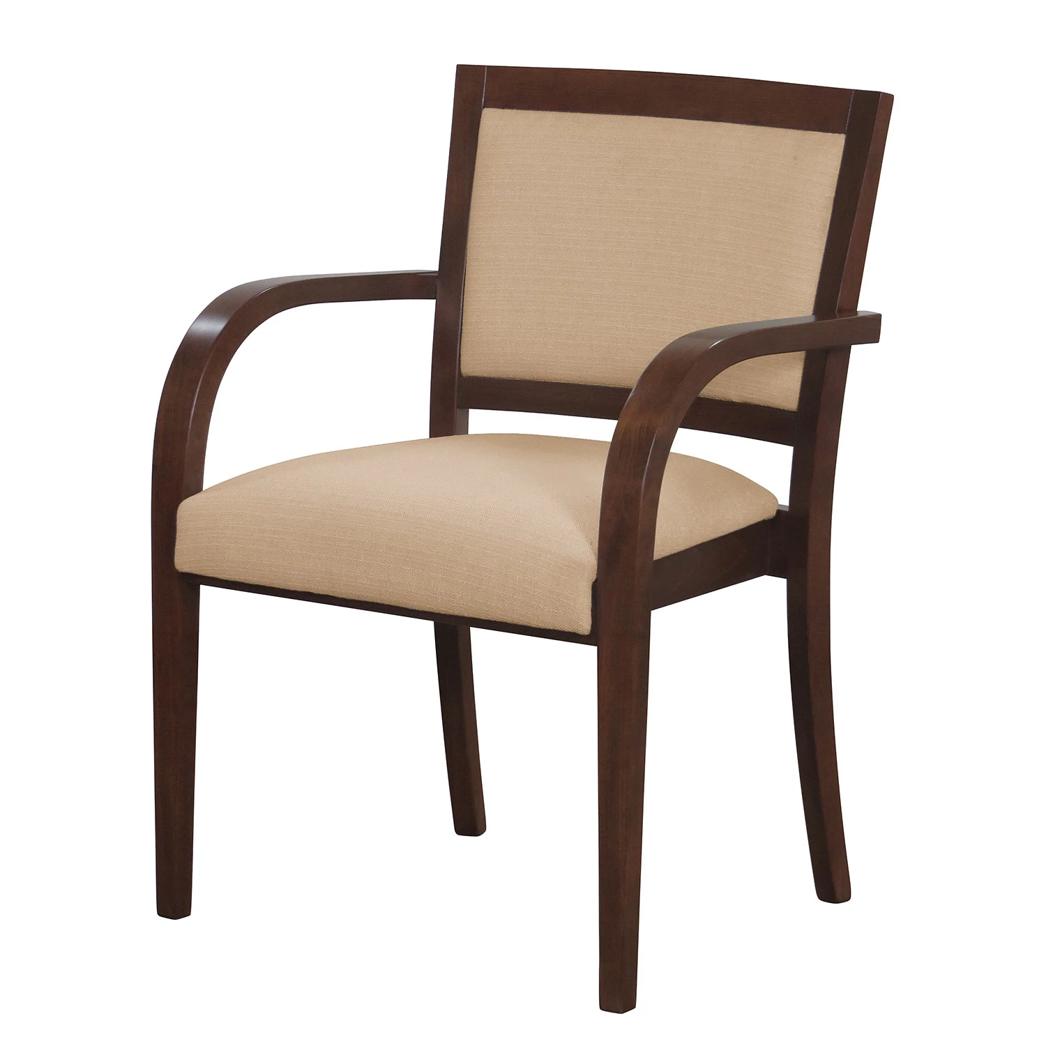 Norrwood Chaise à accoudoirs Prado - Tissu / Hêtre massif - Camel / Noyer 1 Norrwood Chaise à accoudoirs Prado - Tissu / Hêtre massif - Camel / Noyer