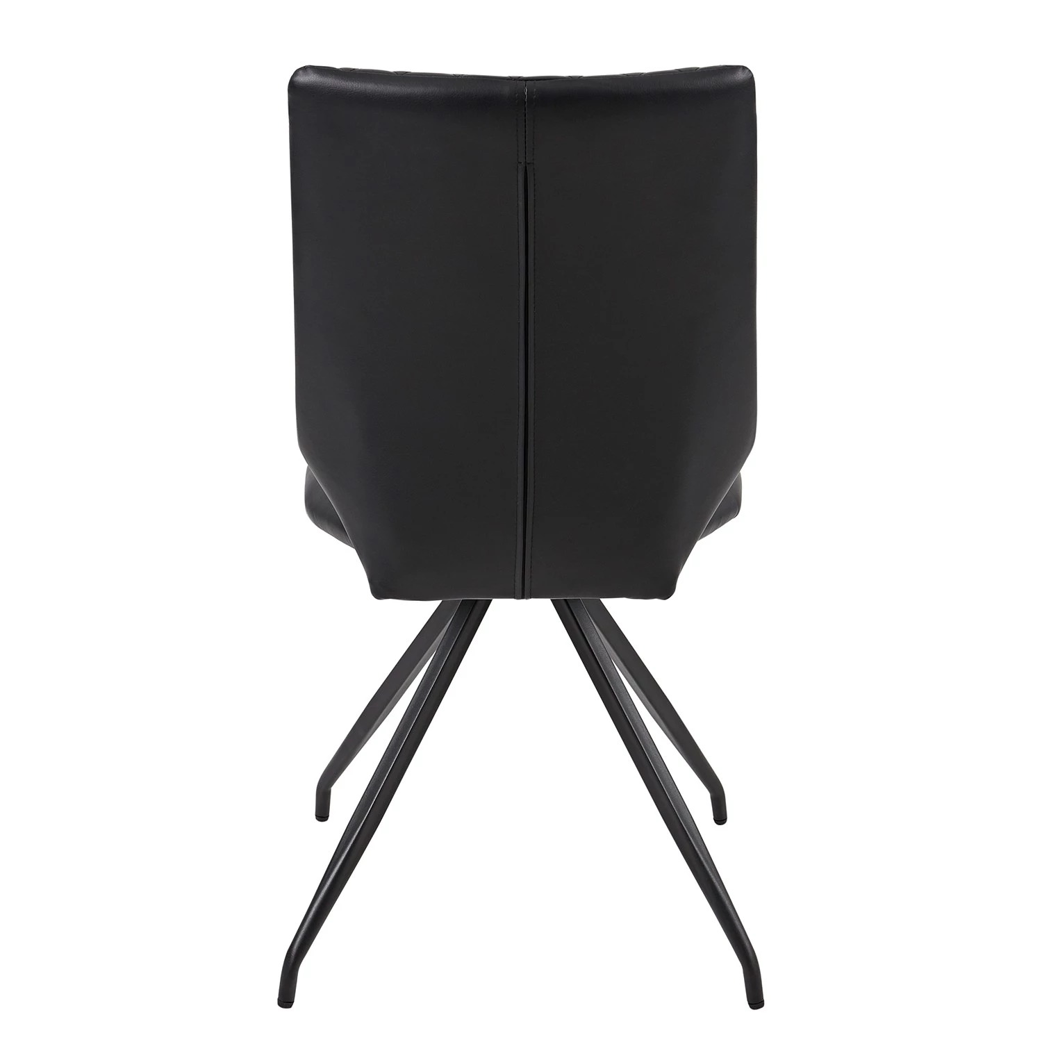 Loftscape Chaises Diva (Lot de 2) - Imitation cuir / Acier - Noir 5 Loftscape Chaises Diva (Lot de 2) - Imitation cuir / Acier - Noir – Image 5