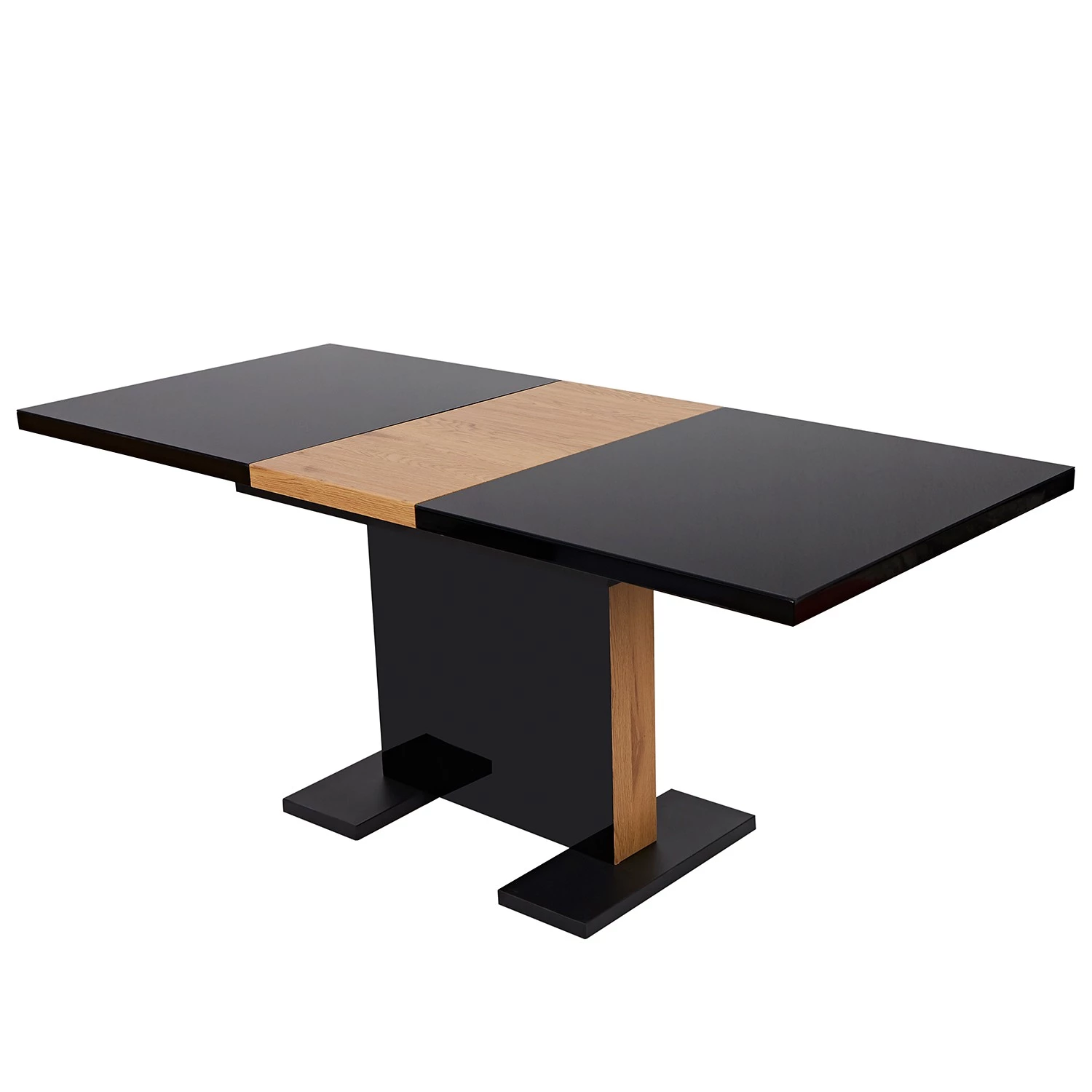 Loftscape Table Bernay - (extensible) - Noir mat / Imitation chêne 1 Loftscape Table Bernay - (extensible) - Noir mat / Imitation chêne
