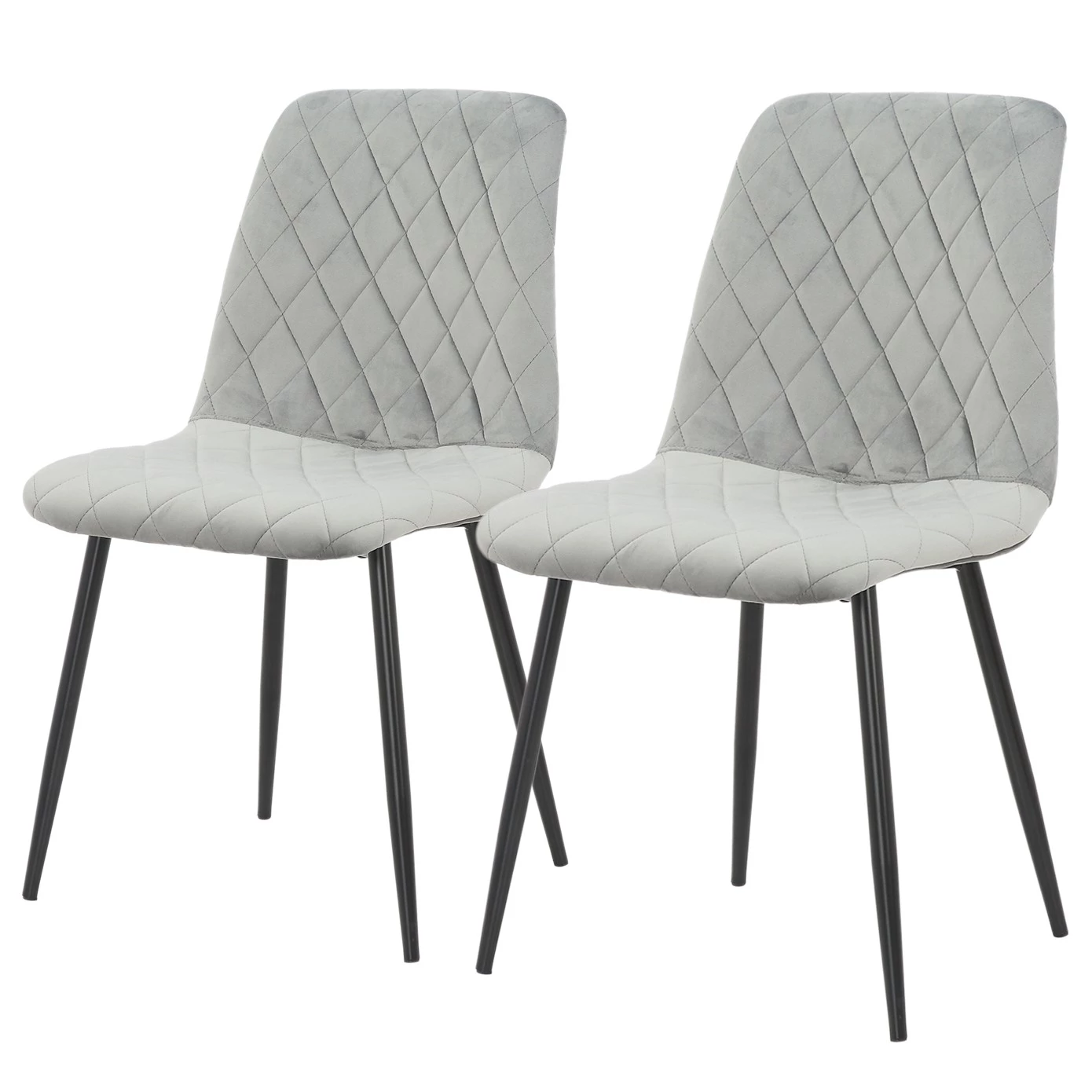 Ars manufacti Chaises capitonnées Trevo I (lot de 2) - Gris lumineux 1 Ars manufacti Chaises capitonnées Trevo I (lot de 2) - Gris lumineux